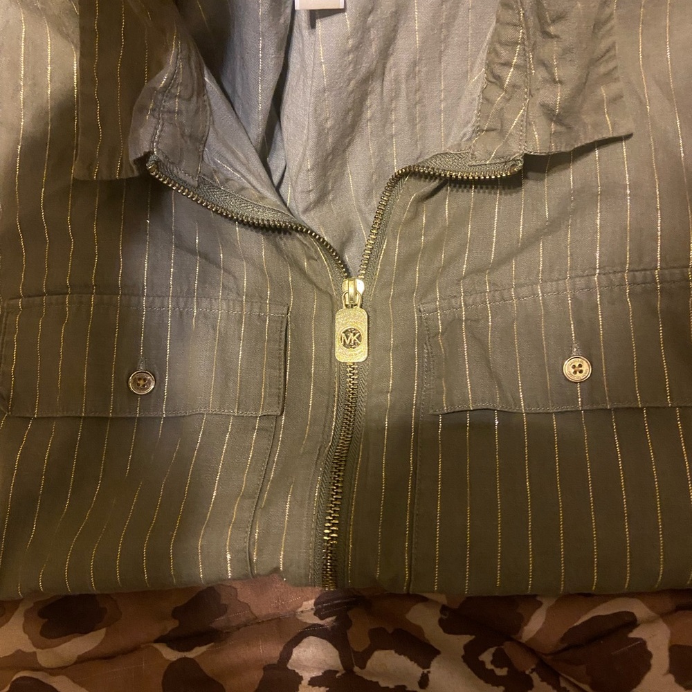 Green Jacket with Gold Stripes